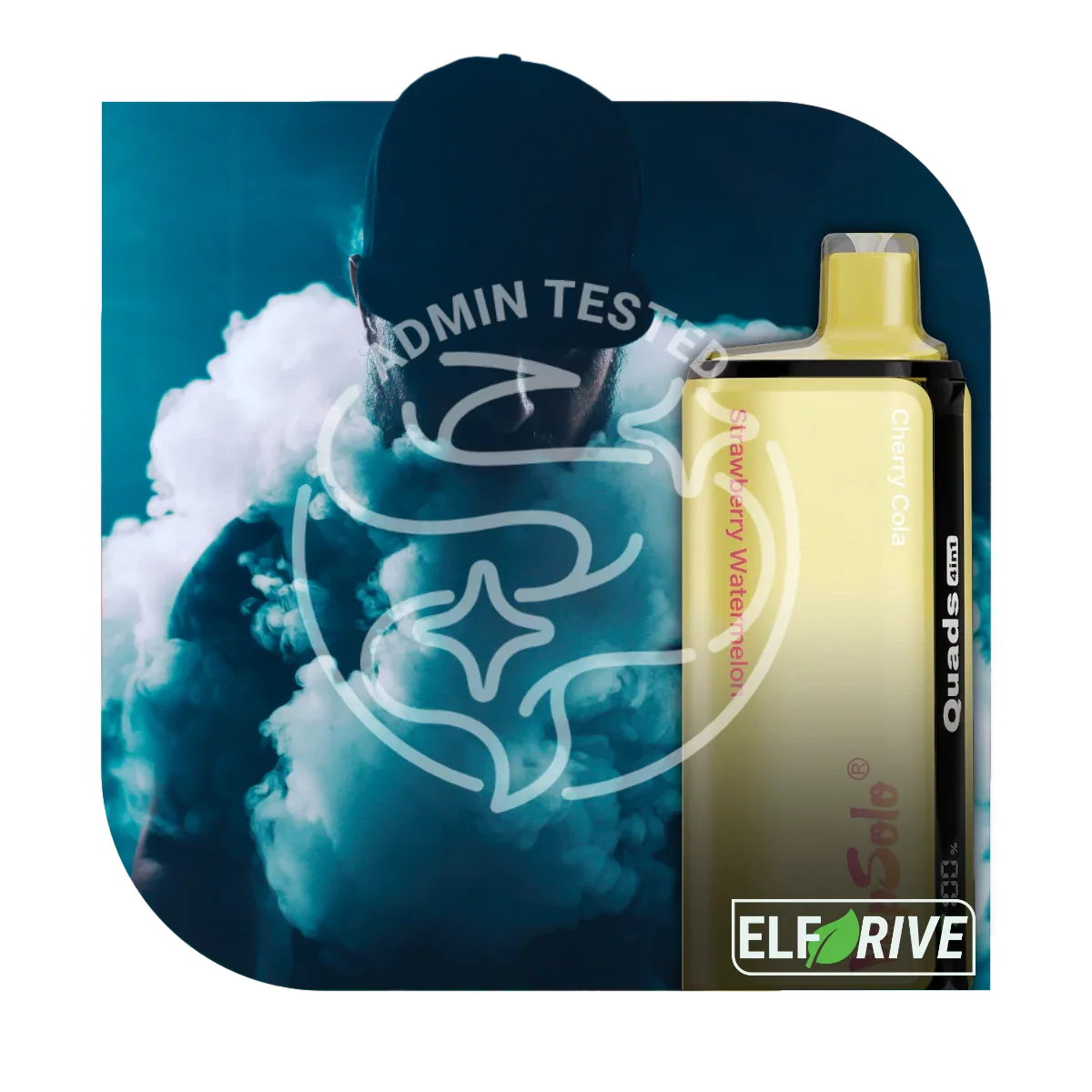 VAPSOLO QUADS 80K Strawberry Watermelon & Cherry Cola & Juicy Peach Ice & Grapefruit Refresher – 4 íz egy készülékben tesztelve