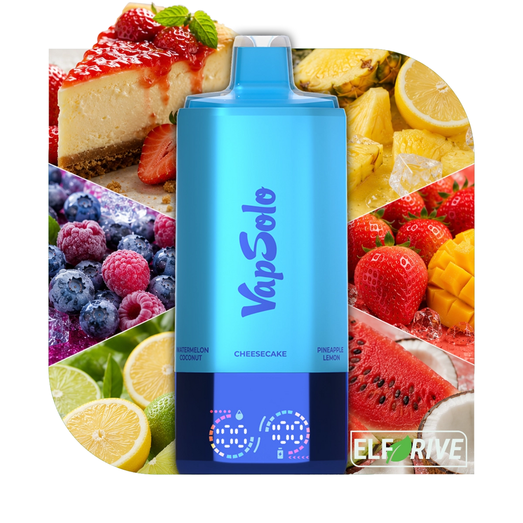 VAPSOLO QUADS 80K COLA CĂPȘUNI, PEPENE VERDE ȘI CIREȘE ȘI RĂCORITOARE CU GHEAȚĂ DE PIERSICĂ ȘI GRAPEFRUIT 5%