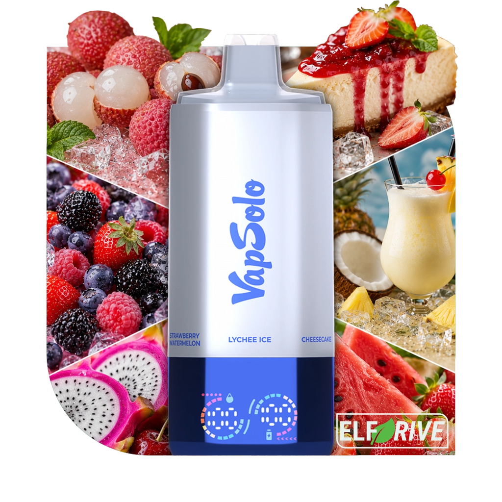 VAPSOLO QUADS 80K COLA CĂPȘUNI, PEPENE VERDE ȘI CIREȘE ȘI RĂCORITOARE CU GHEAȚĂ DE PIERSICĂ ȘI GRAPEFRUIT 5%